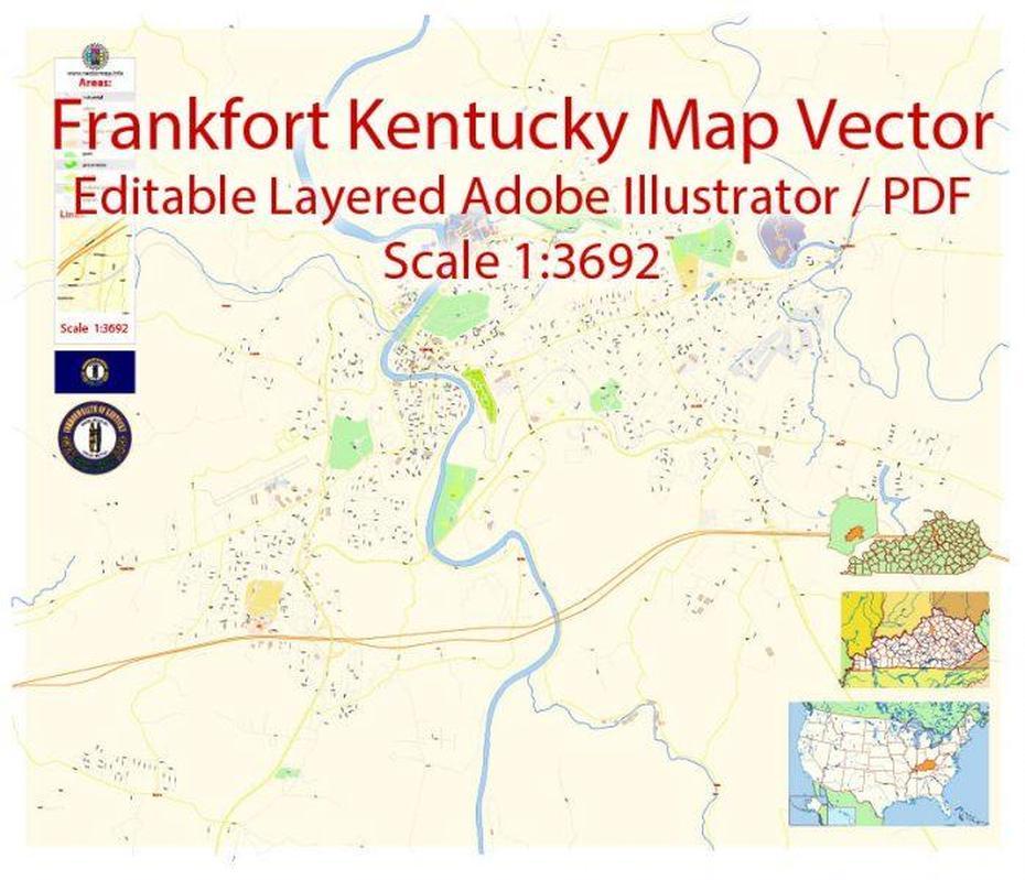 Frankfort Pdf Map Vector Exact City Plan Kentucky Detailed Street Map …, Frankfort, United States, Frankfort Illinois, Downtown Frankfort Ky