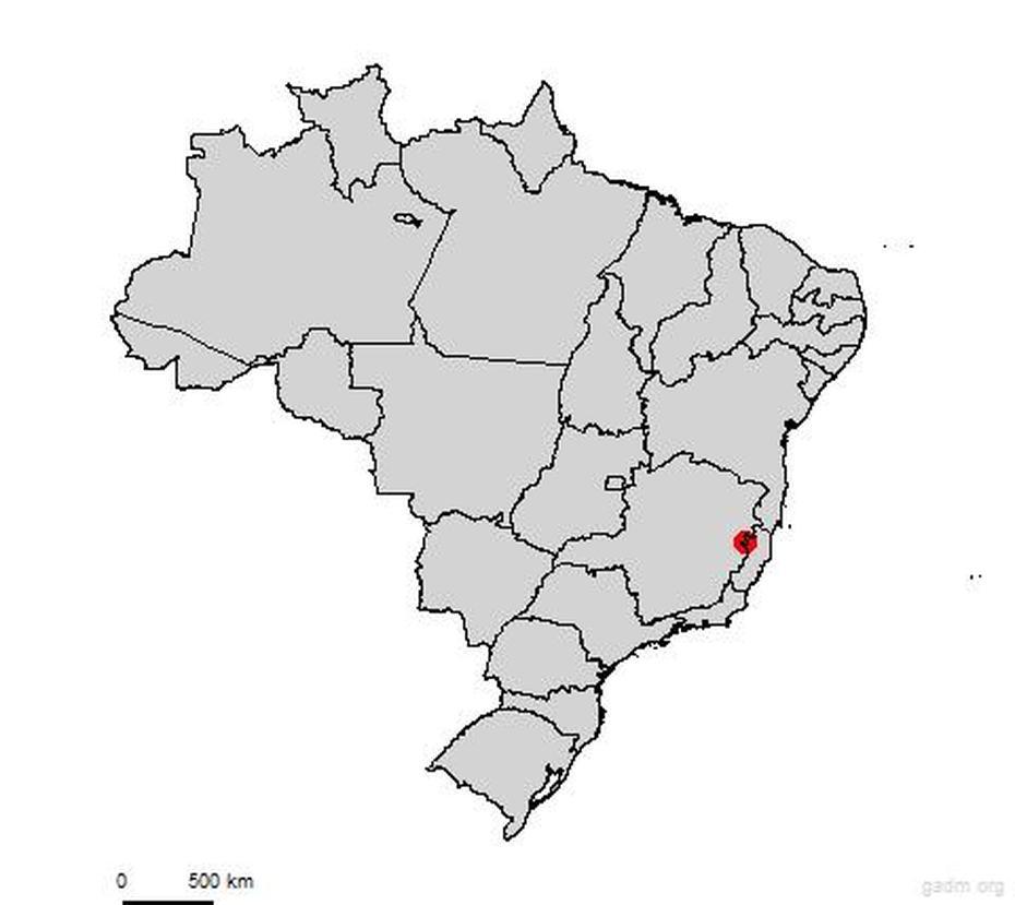 Gadm, Mantena, Brazil, Simple  Of Brazil, Of Brazil With Cities