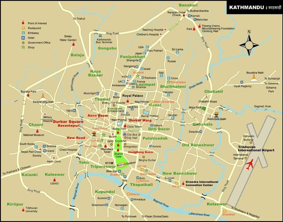 Kathmandu Travel Maps – Tourist Map Guide In Kathmandu, Kathmandu, Nepal, Nepal  With Cities, Lumbini Nepal