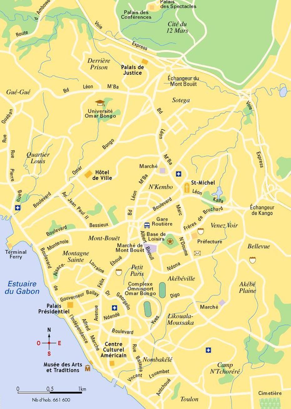 Libreville Map ~ Online Map, Libreville, Gabon, Port Gentil, Republique  Gabonaise