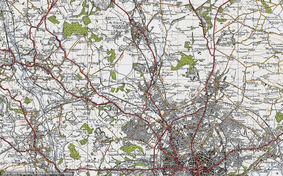 Map Of Bulwell, 1946 – Francis Frith, Bulwell, United Kingdom, Nottingham On The, Nottinghamshire