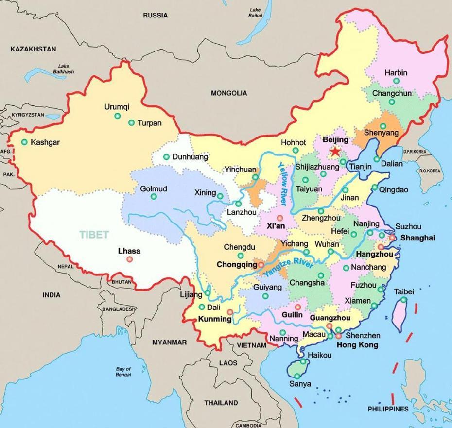 Map Of China With Major Cities – China Major Cities Map (Eastern Asia …, Rui’An, China, Zambia World, China Karte