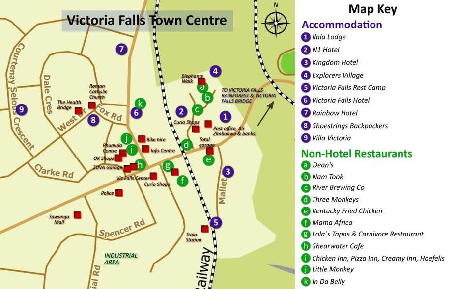 Map Victoria Falls, Victoria Falls, Zimbabwe, Victoria Falls Area, Victoria Falls Hotel Zimbabwe