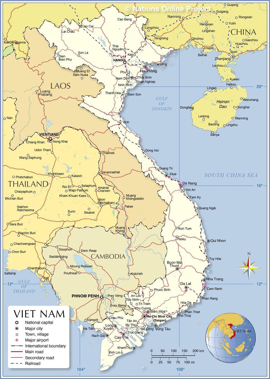 Political Map Of Vietnam – Nations Online Project, Tam Hiệp, Vietnam, Three Gorges Dam  Aerial View, Ao Dai To Tam