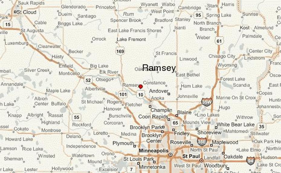 Ramsey Location Guide, Ramsey, United States, United States  Colored, United States  With Capitals Only