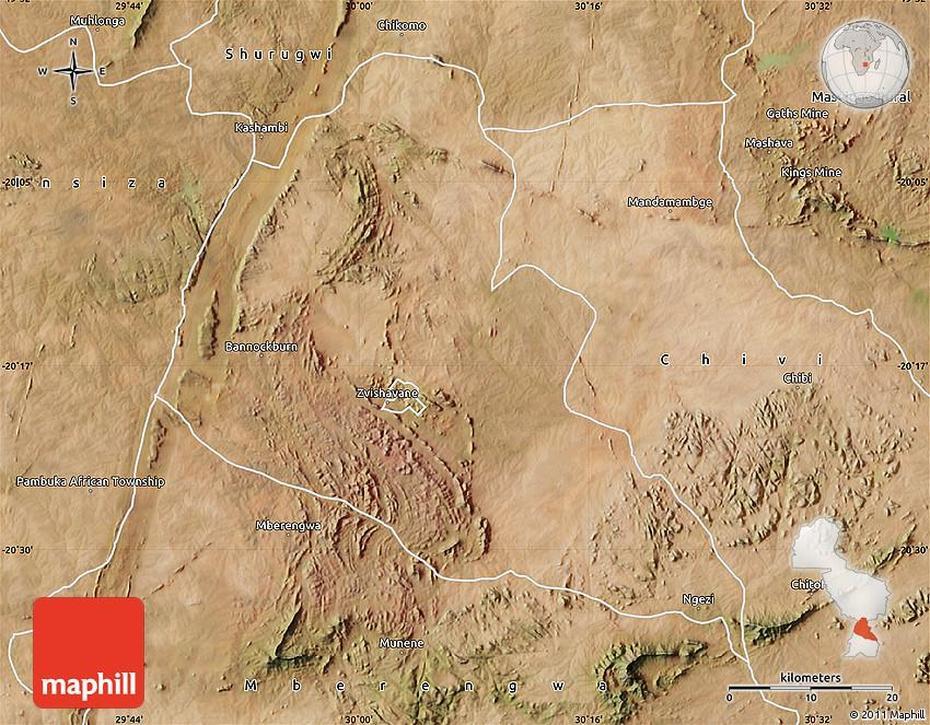 Satellite Map Of Zvishavane Rural, Zvishavane, Zimbabwe, Midlands Zimbabwe, Mimosa  Mine