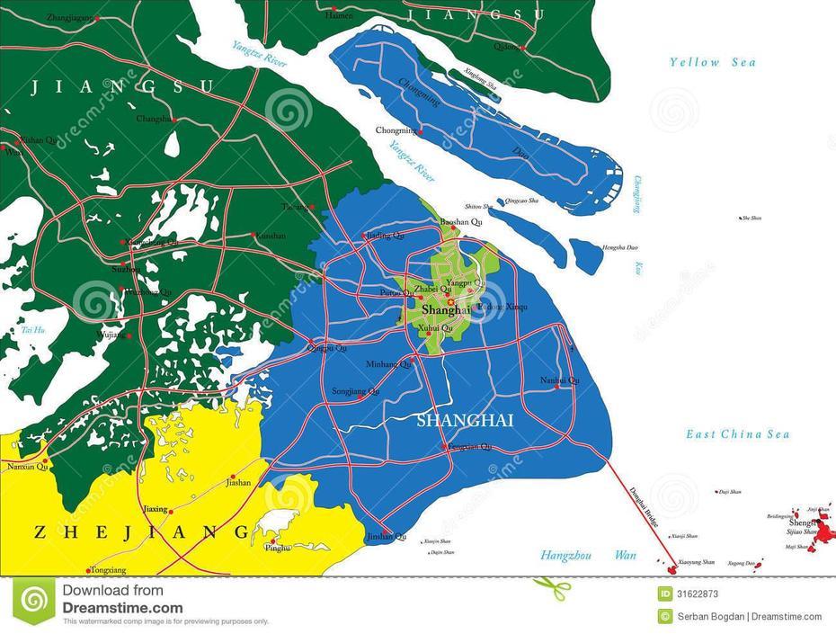 Shanghai Map Stock Vector. Illustration Of Suzhou, China – 31622873, Shangxiao, China, Yangzhou China, Dunhuang  Grottoes