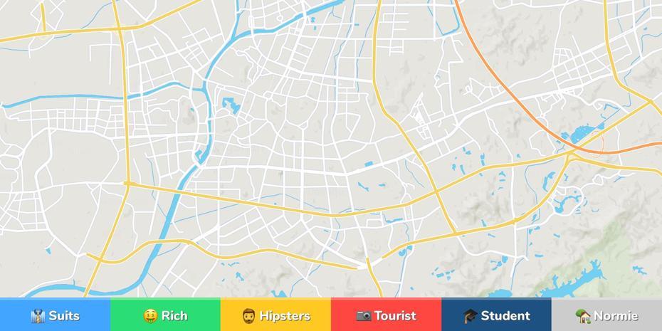 Zhongshan Neighborhood Map, Zhongshan, China, Jiangsu China, Shunde