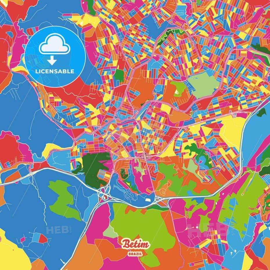 Betim, Brazil Crazy Colorful Map Print Template In 2022 | Colorful Map …, Betim, Brazil, Belo Horizonte  Brasil, Prefeitura