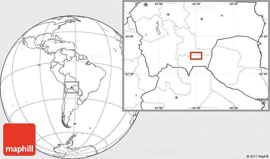 Blank Location Map Of Villamontes, Villamontes, Bolivia, Gran Chaco  War, Bolivia