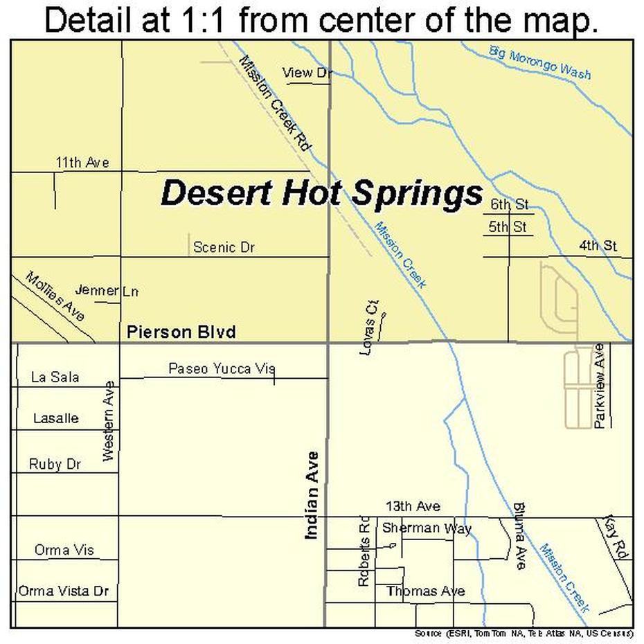 Desert Hot Springs California Street Map 0618996, Desert Hot Springs, United States, Natural Hot Springs California, Desert Hot Springs Motel