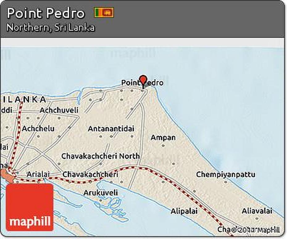 Free Shaded Relief 3D Map Of Point Pedro, Point Pedro, Sri Lanka, Sri Lanka Roads, Jaffna City Sri Lanka