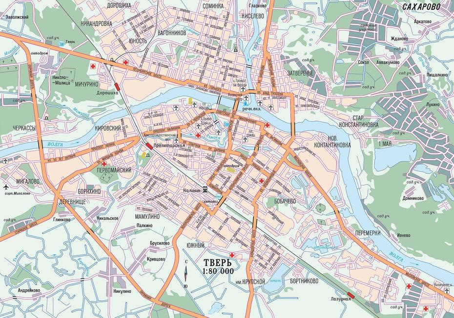 Large Tver Maps For Free Download And Print | High-Resolution And …, Tver, Russia, Novgorod Russia, Vologda Russia