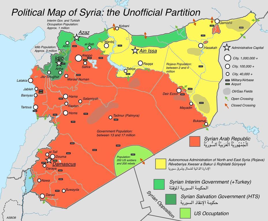 Political Map Of Syria: The Unofficial Partition [Oc] [2600  2149 …, Ḩamāh, Syria, Israel- Syria, Aleppo Syria