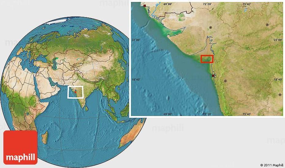 Satellite Location Map Of Umargam, Umargām, India, Indian Express Train, Nargol  Beach