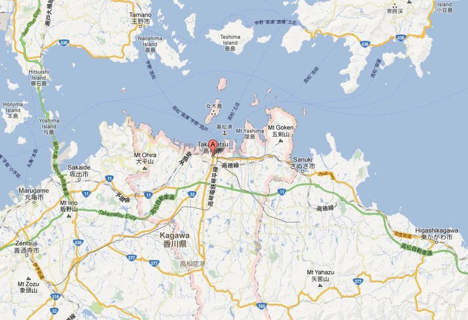 Takamatsu Map, Takamatsu, Japan, Matsuyama Japan, Shinji Takamatsu