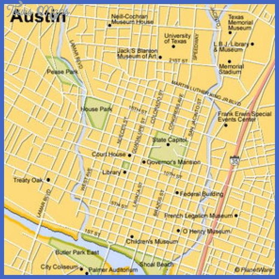 Austin Map Tourist Attractions – Toursmaps, Austin, United States, Texas  With Cities, Ciudades De Estados  Unidos