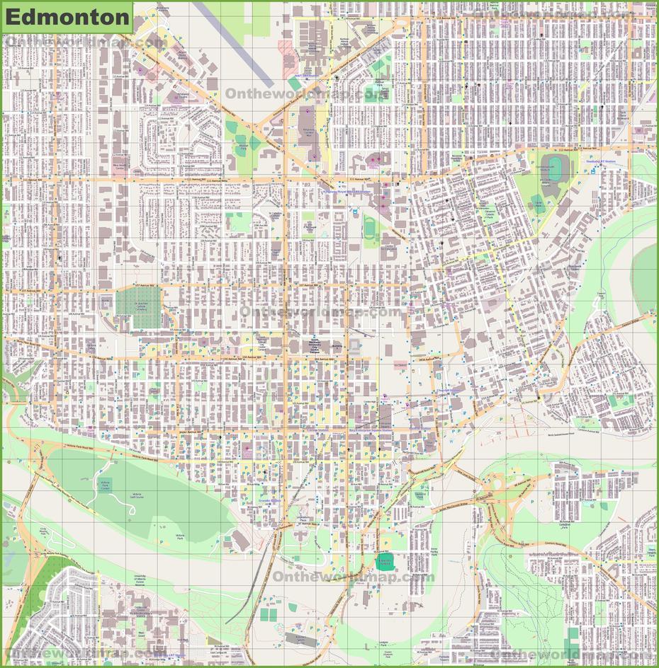 Banff Alberta Canada, Edmonton Aerial View, Large Detailed, Edmonton, Canada