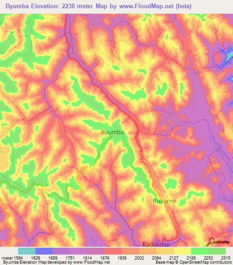 Elevation Of Byumba,Rwanda Elevation Map, Topography, Contour, Byumba, Rwanda, Rwanda Civil War, Rwanda Hills