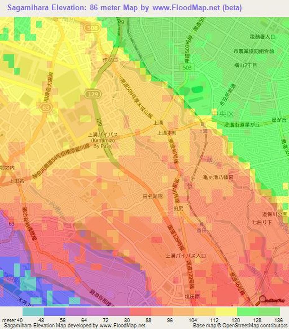 Elevation Of Sagamihara,Japan Elevation Map, Topography, Contour, Sagamihara, Japan, Kanagawa Prefecture Japan, Camp Zama Japan Location