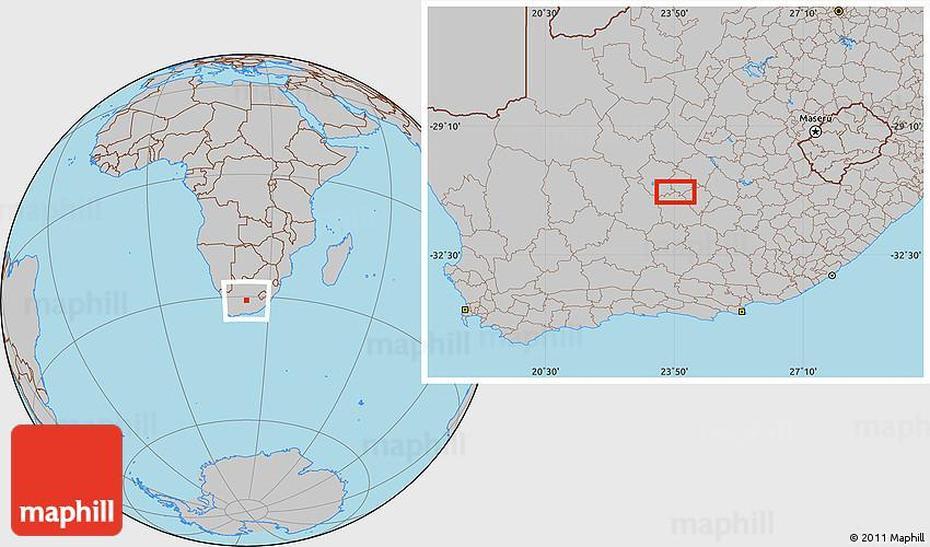 Gray Location Map Of De Aar, De Aar, South Africa, Steam Train South Africa, Carnarvon South Africa