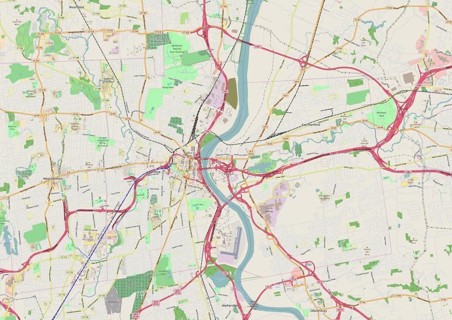 Hartford, Connecticut Map, Hartford, United States, United States  Color, United States  With City