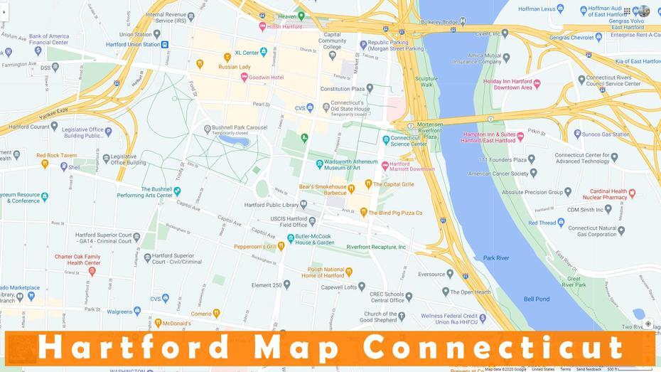 Hartford, Connecticut Map, Hartford, United States, United States Country, United States  Colored