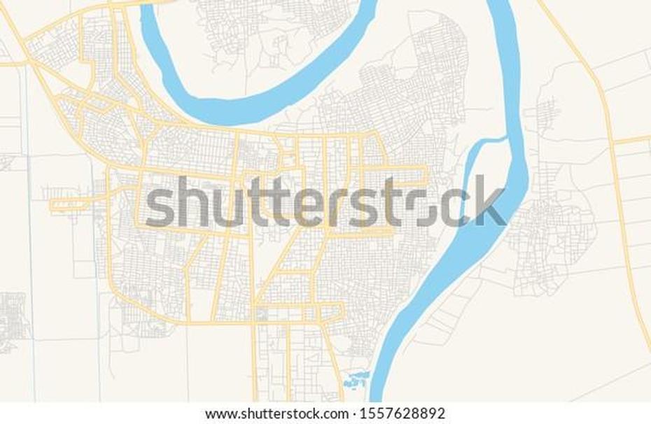 Printable Street Map Wad Medani Sudan Stock Vector (Royalty Free …, Wad Medani, Sudan, Sudan University, Northern Sudan