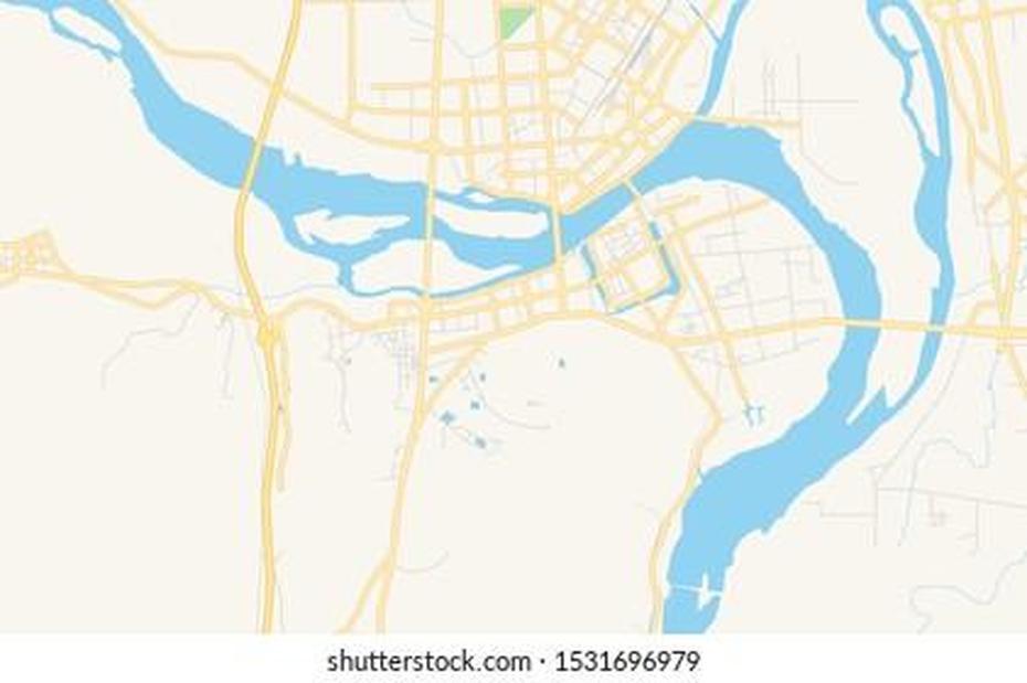 Printable Street Map Xiangyang Province Hubei Stock Vector (Royalty …, Xiangyang, China, Nanchang China, Satellite  Of China