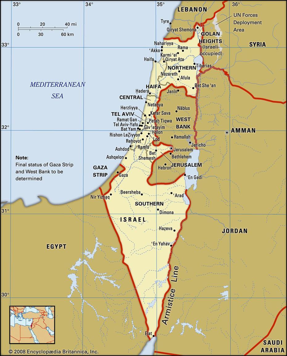 Topographical Map Of Israel In Jesus Time, Ẕefat, Israel, Holy Land, Mar Rojo  A