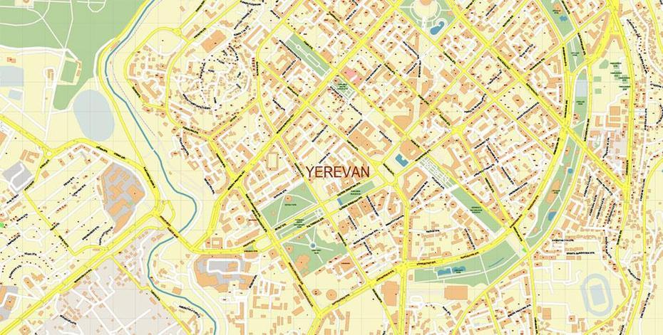 Yerevan Armenia Map Vector Exact High Detailed City Plan Editable Adobe …, Yerevan, Armenia, Armenia  Location, Armenia Country