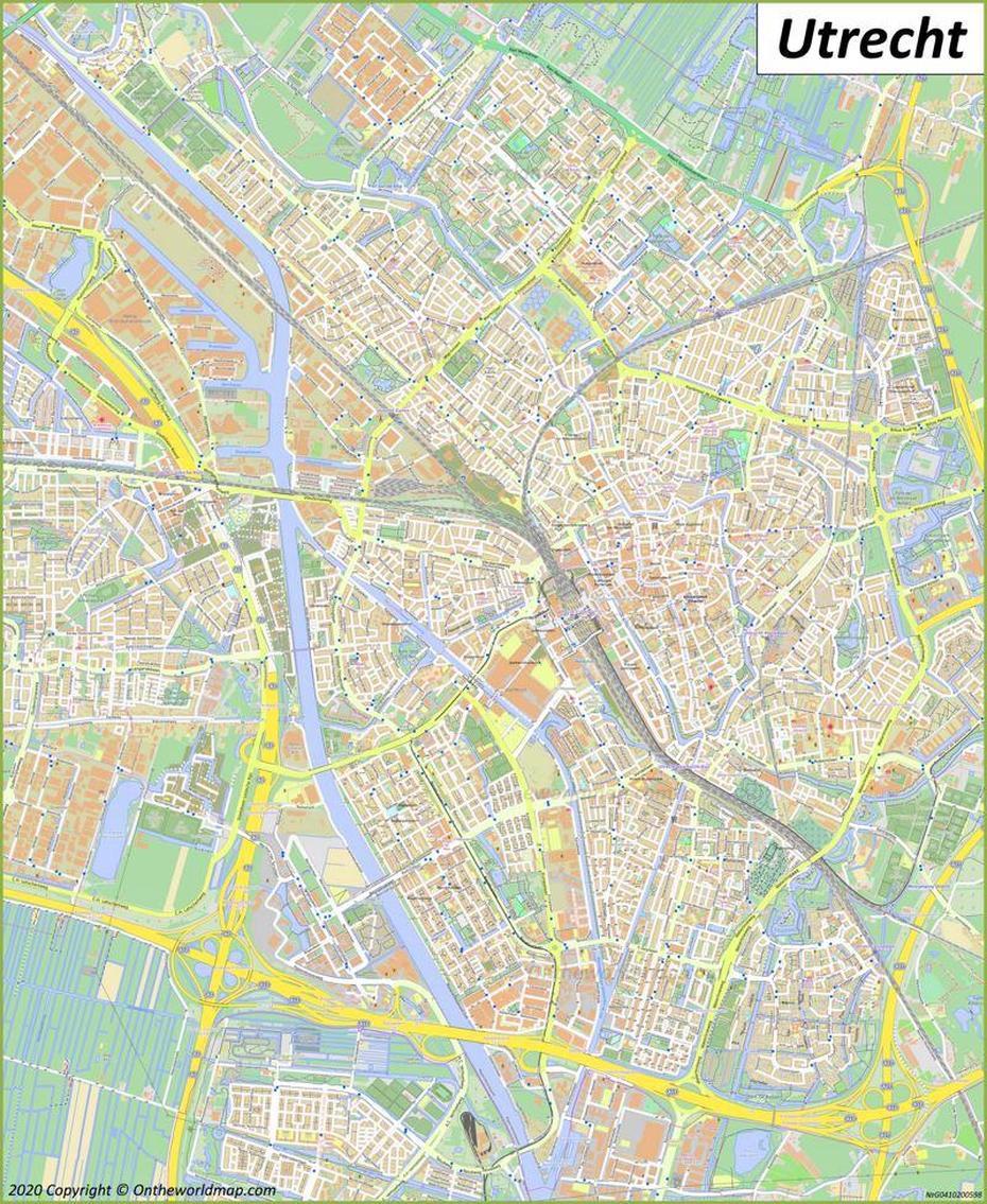 Detailed Map Of Utrecht, Utrecht, Netherlands, Rotterdam Netherlands, Utrecht Province Netherlands