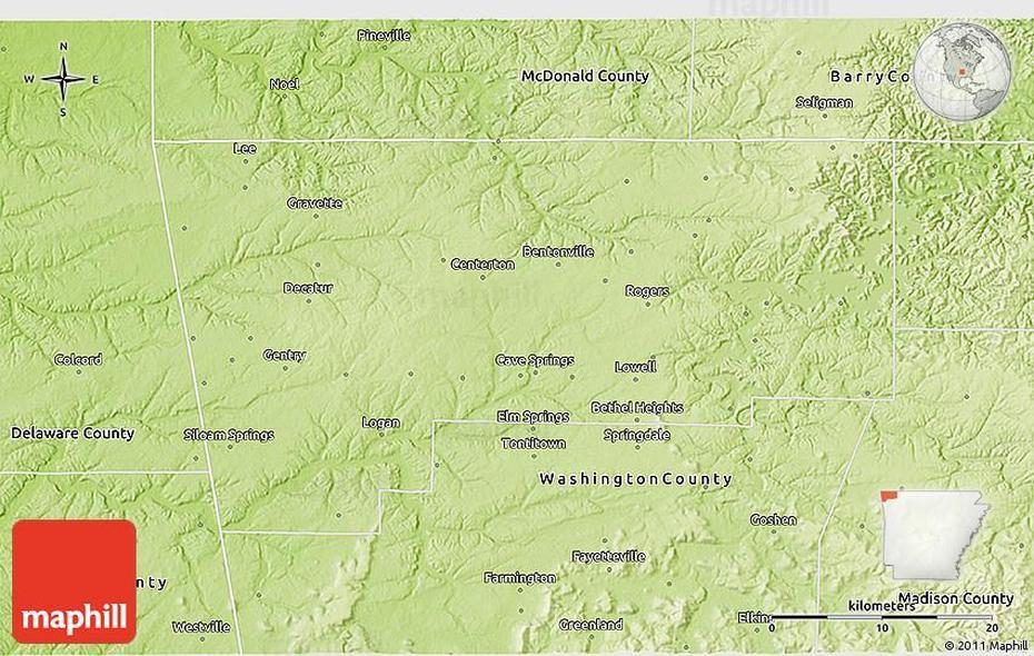 Detailed  United States, United States  Color, Physical, Benton, United States