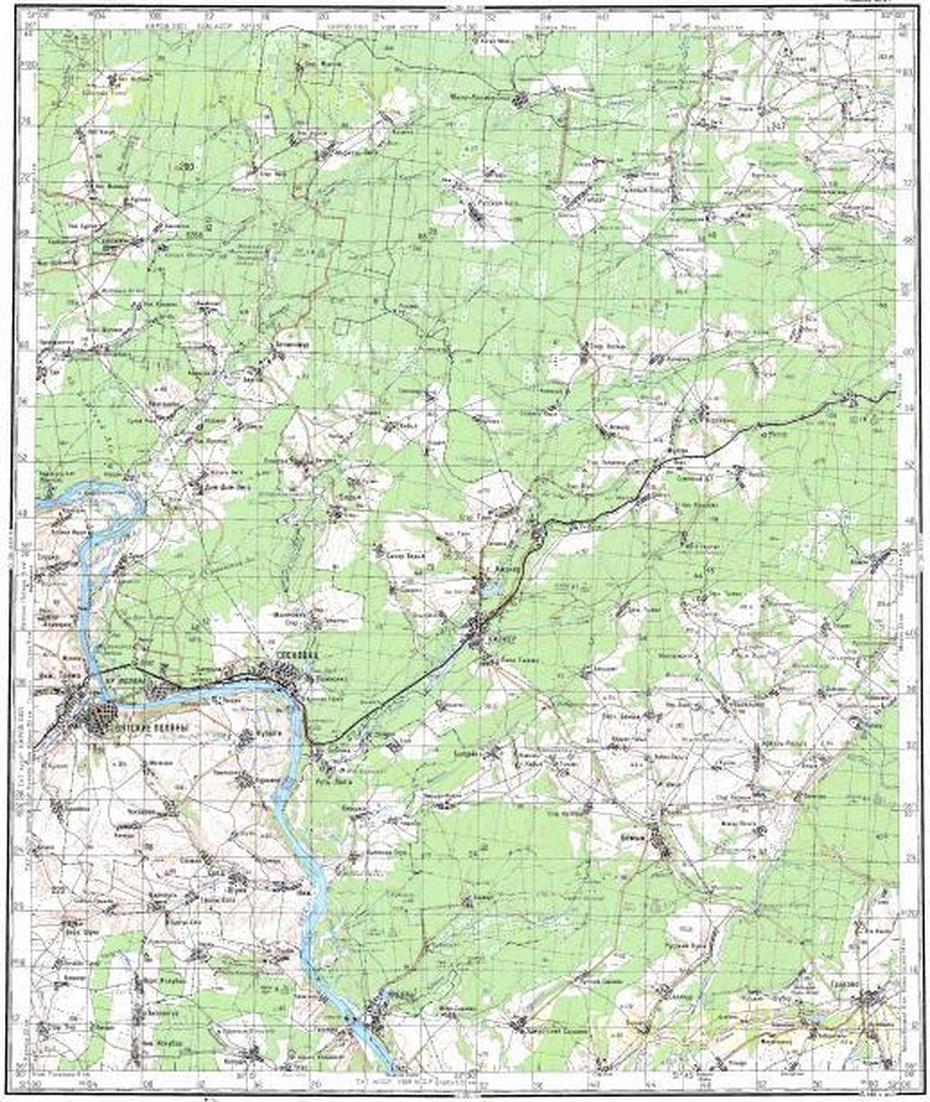 Download Topographic Map In Area Of Vyatskiye Polyany, Sosnovka …, Vyatskiye Polyany, Russia, Printable  Russia, Russia  Drawing