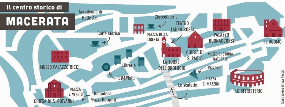 They Draw & Travel | Macerata, Italy, City Grid, Macerata, Italy, Ancona Italy, La Marche Italy