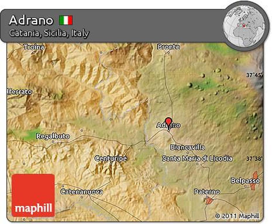 Free Satellite Map Of Adrano, Adrano, Italy, Catania  Italia, Adrano Sicilia