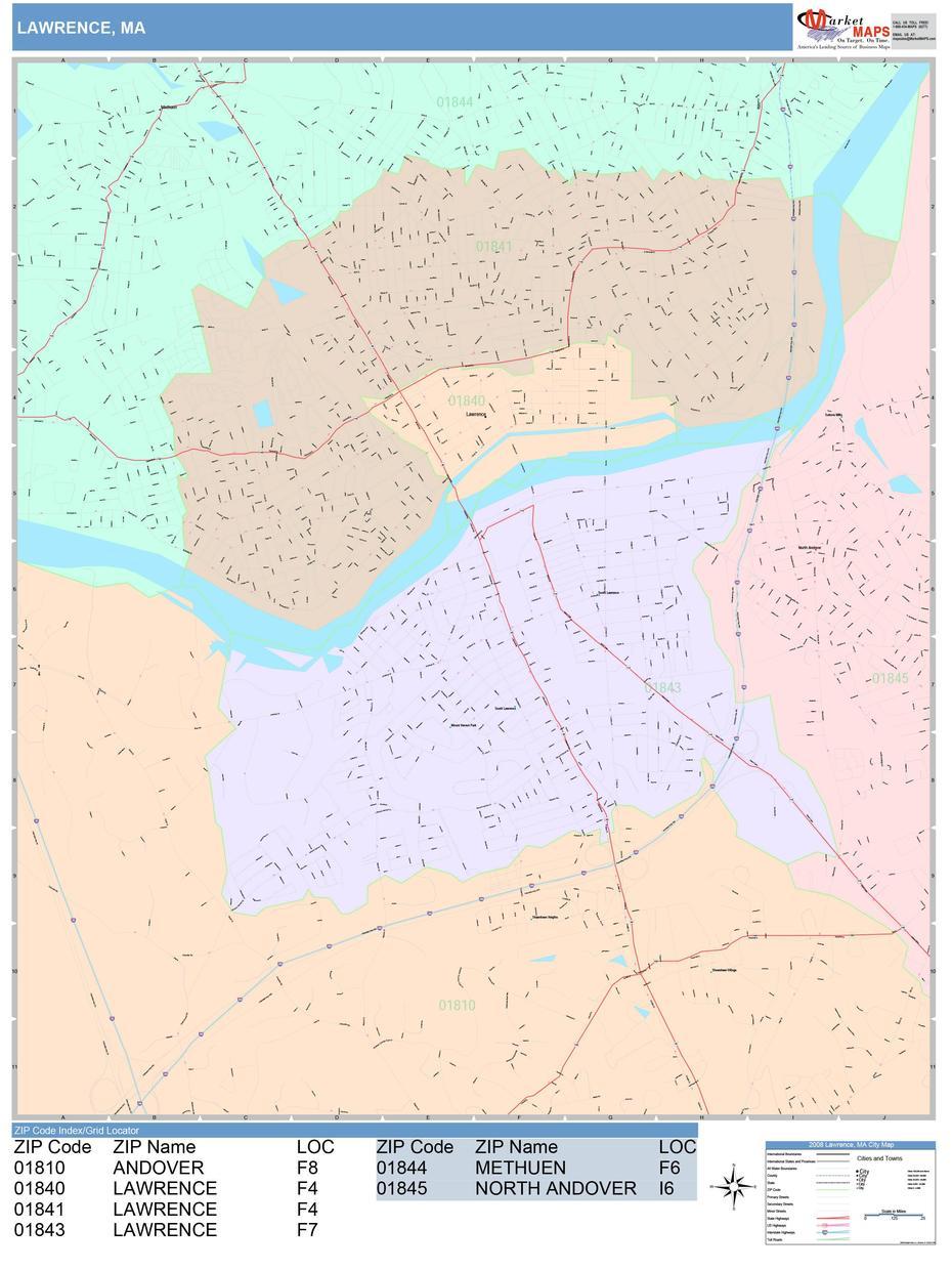 Lawrence Massachusetts Wall Map (Color Cast Style) By Marketmaps …, Lawrence, United States, United States World, Basic United States