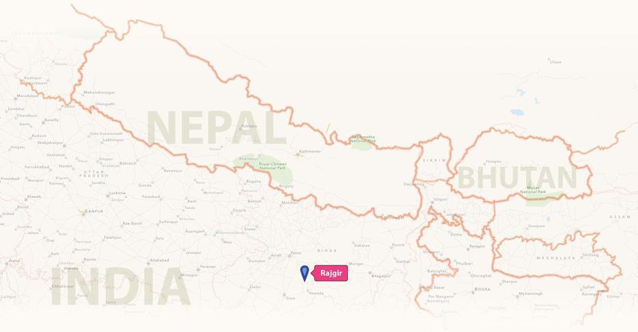 Map-Rajgir  Cetiya Carika, Rājgīr, India, Rajgir  Bihar, Bihar India