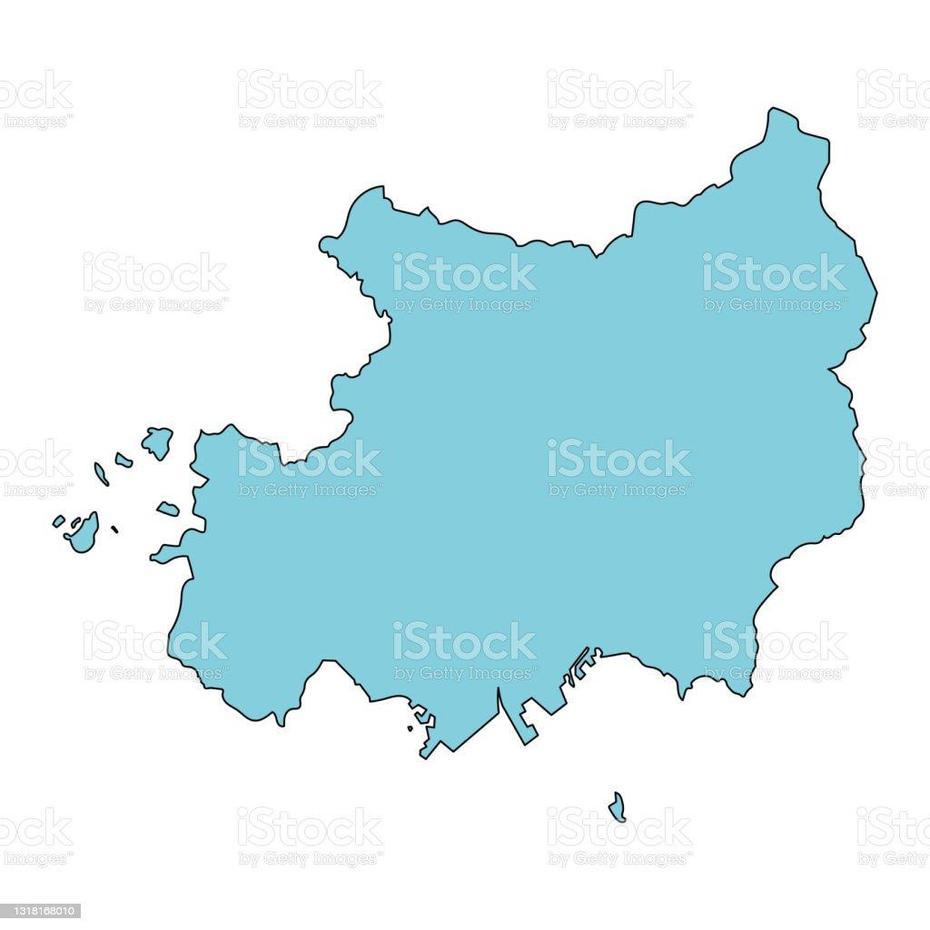 Map Of Shibushi City Kagoshima Prefecture Japan Stock Illustration …, Shibushi, Japan, Japanese Japan, Old Japan