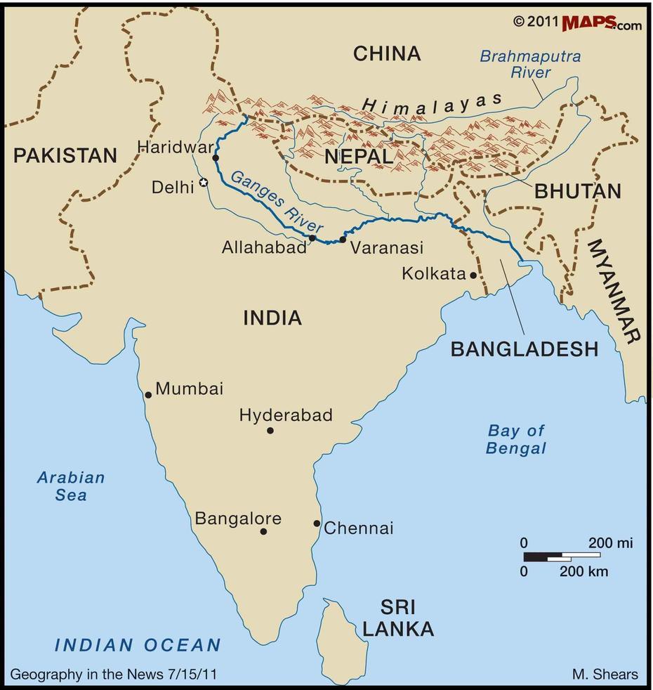 This Picture Shows The Location Of The Ganges River, In India. | India …, Baraidih, India, Creative India, India  Design