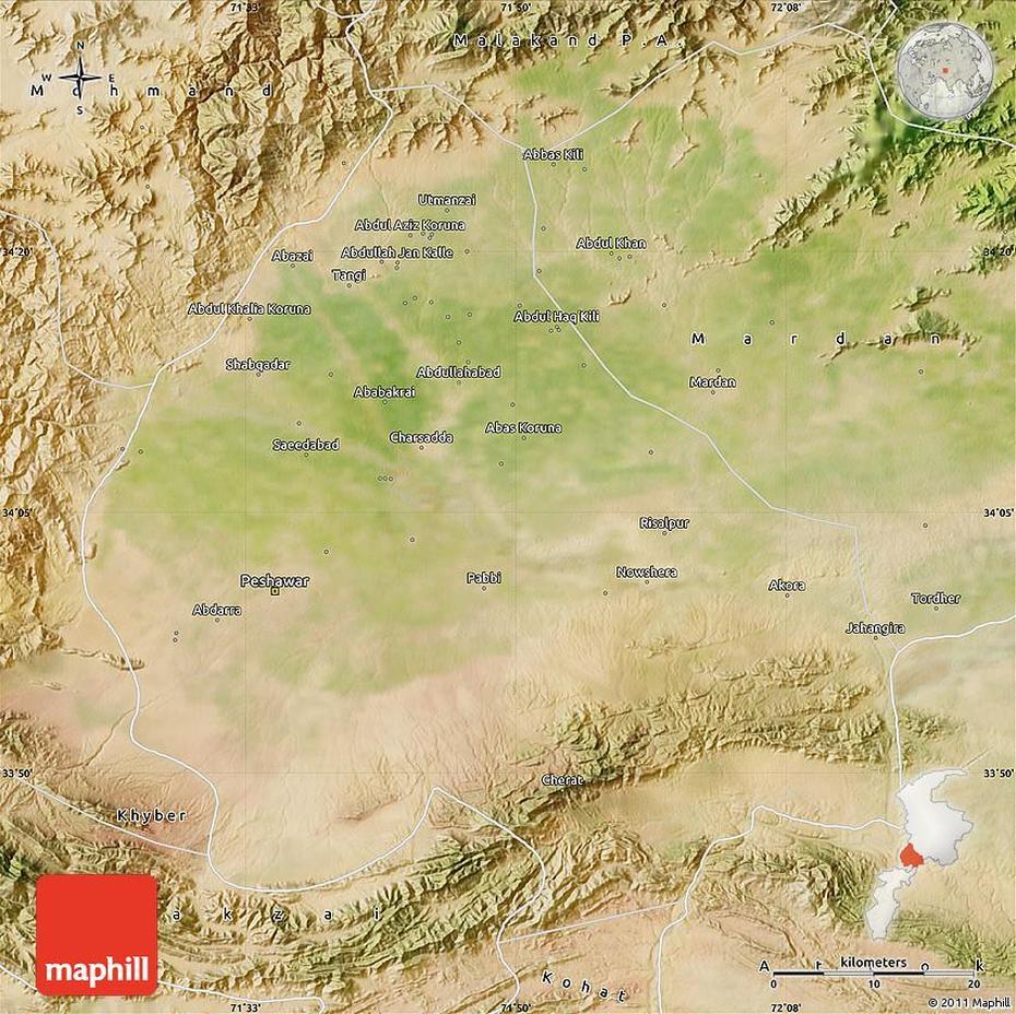 Satellite Map Of Peshawar, Peshawar, Pakistan, Pakistan Satellite, Charsadda