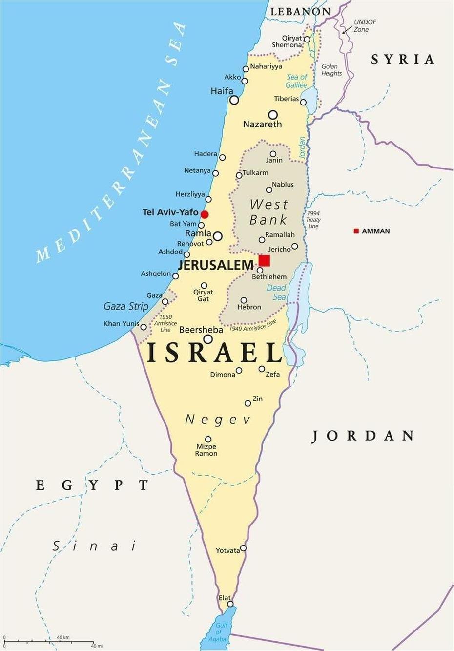 Amazon: Gifts Delight Laminated 24X34 Poster: Political Map – Map …, Jerusalem, Israel, Jerusalem Wall, Capital Of Israel