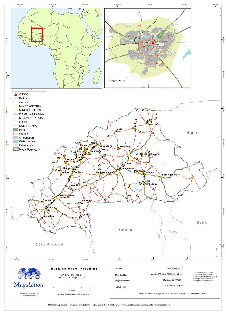 Burkina Faso: Flooding -Overview Map As Of 08 Sept 2009 – Datasets …, Kombissiri, Burkina Faso, Burkina Faso Country, Burkina Faso City