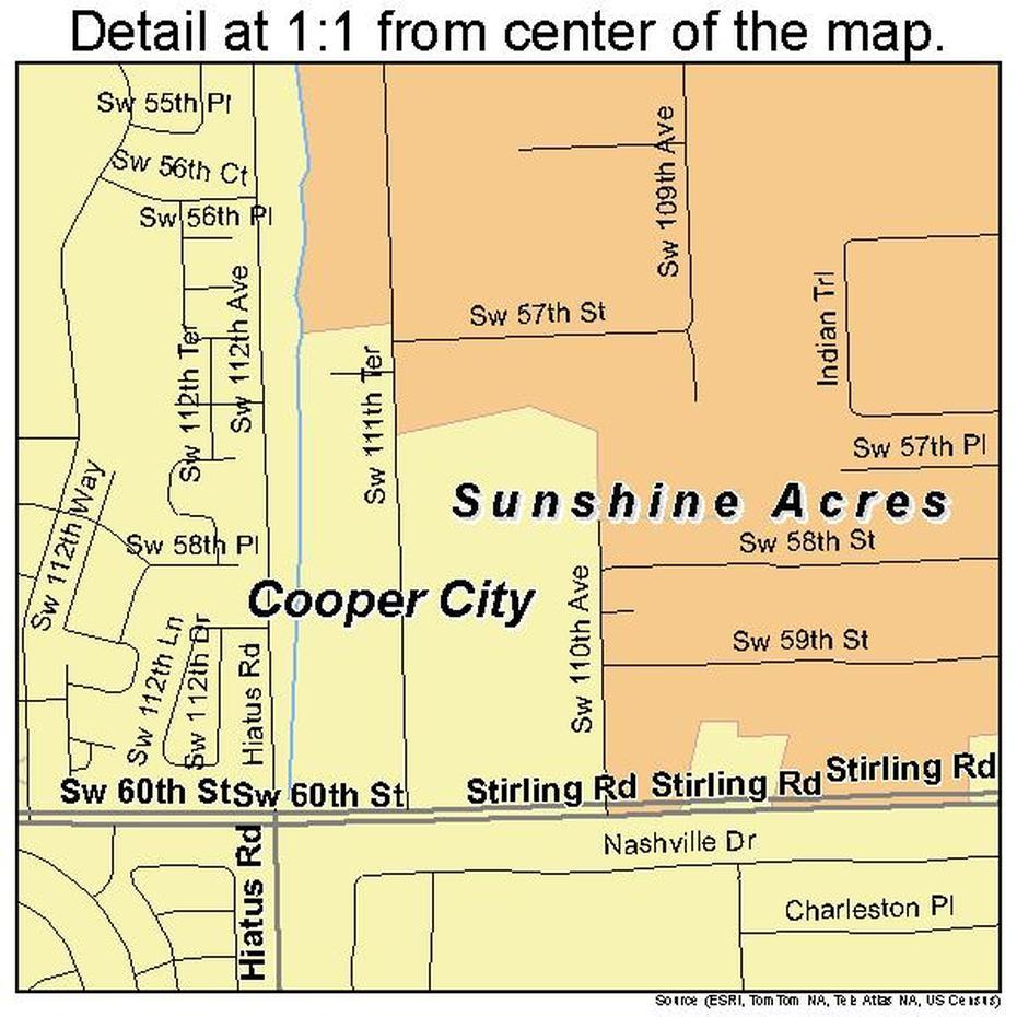 Cooper City Florida Street Map 1214125, Cooper City, United States, All United States  With Cities, Usa  With State And City Names