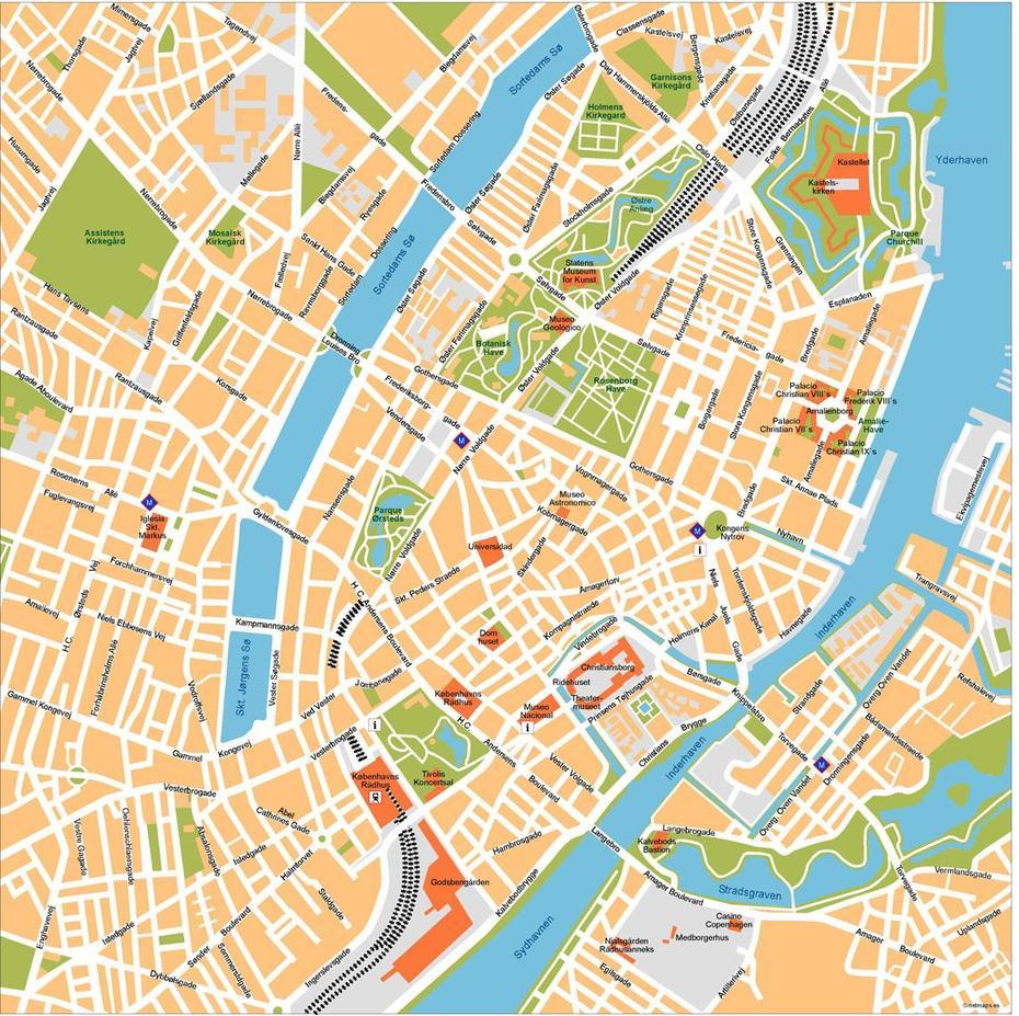 Copenhagen Location, Denmark  With Cities, Vector, Copenhagen, Denmark