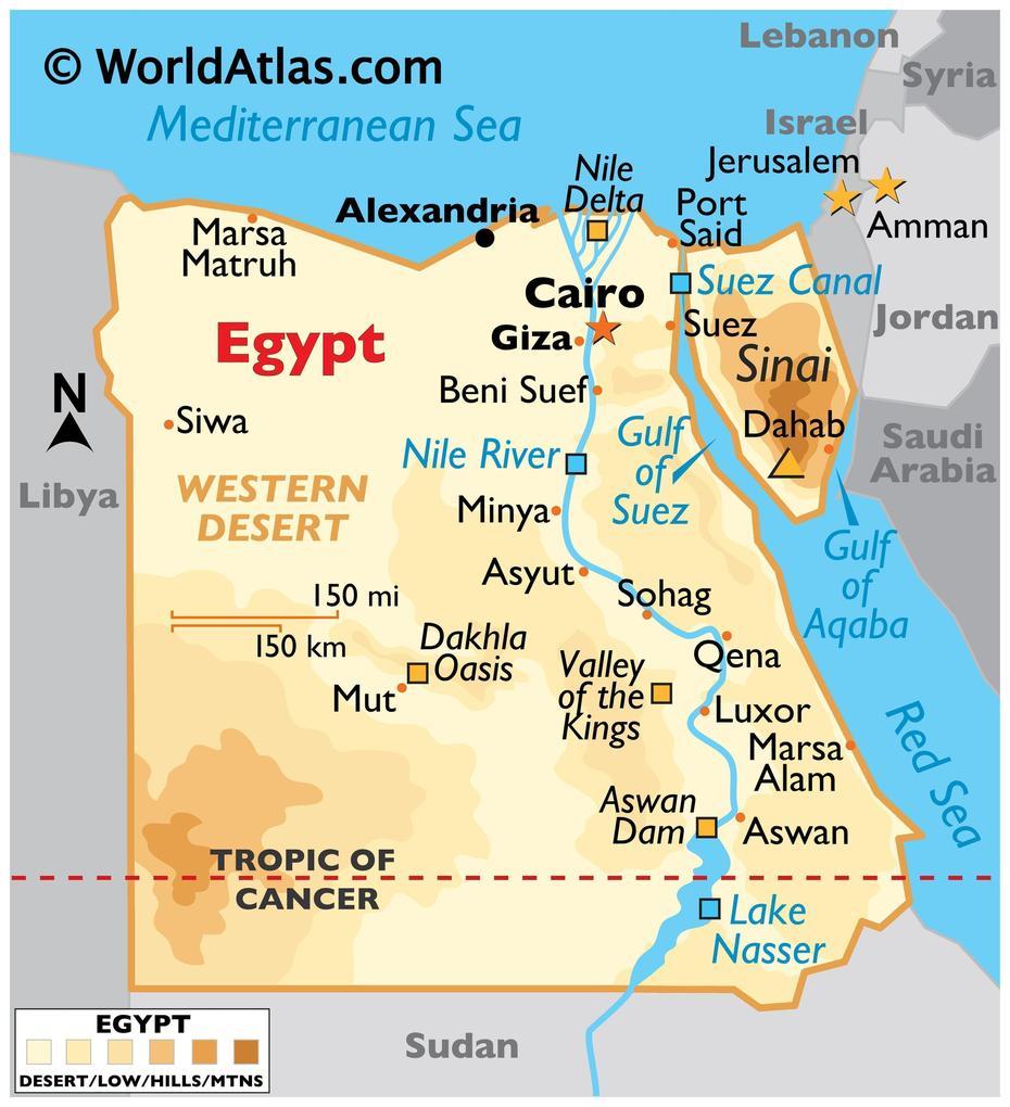 Egypt Large Color Map, Dayr Mawās, Egypt, Modak, Orang  Mawas