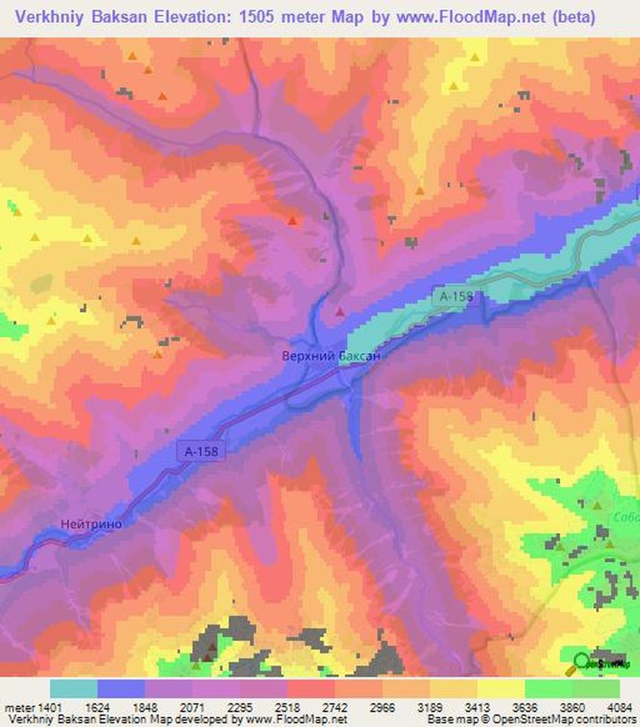 Elevation Of Verkhniy Baksan,Russia Elevation Map, Topography, Contour, Baksan, Russia, Kabardino -Balkaria, Mountain  Ravine