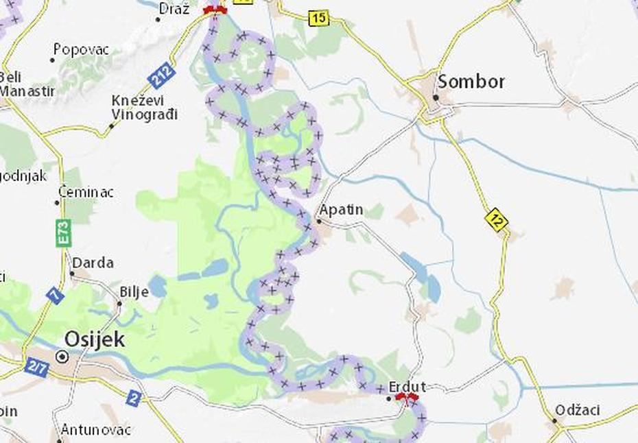 Kaart Michelin Apatin – Plattegrond Apatin – Viamichelin, Apatin, Serbia, Pravoslavne  Crkve, Apatin Brewery