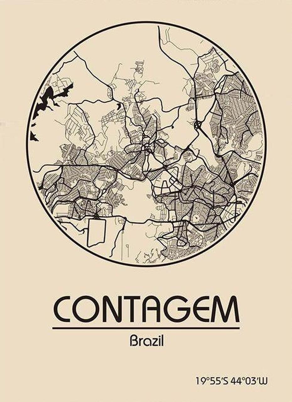 Karte / Map ~ Contagem, Brasilien ~ Sudamerika / Brazil ~ South America …, Contagem, Brazil, Bh  Mg, A De Contagem