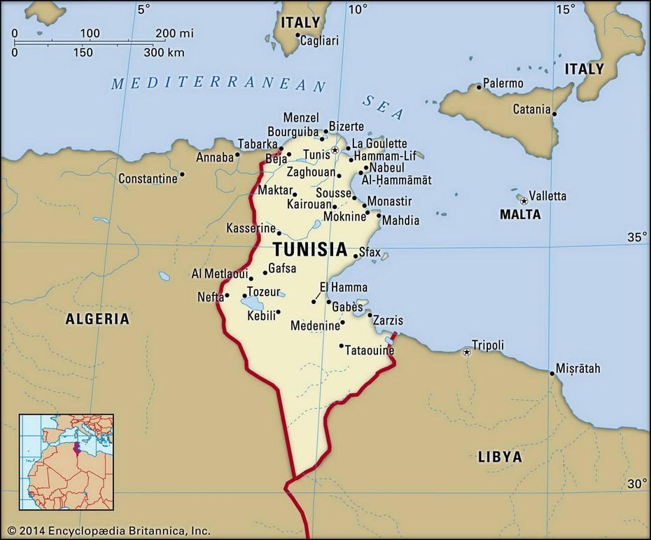 Map Of Tunisia And Geographical Facts, Where Tunisia Is On The World …, Sejenane, Tunisia, Tunisia Africa, Tunisia Travel